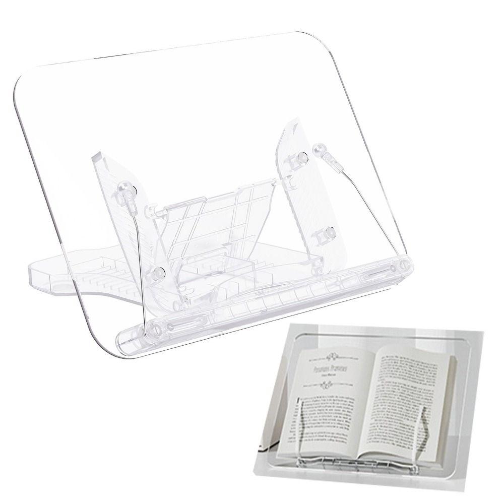 Angle Adjustable Book Stand Acrylic Lightweight Book Holder for Magazines Laptop Recipe Textbook