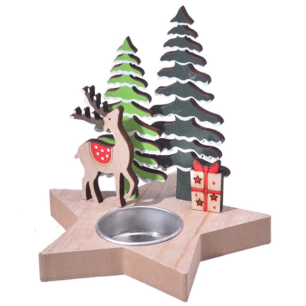 Рождественский деревянный подсвечник Leeseph, праздничный декор стола, забавные рождественские подарки, идеально подходит для украшения рождественского стола