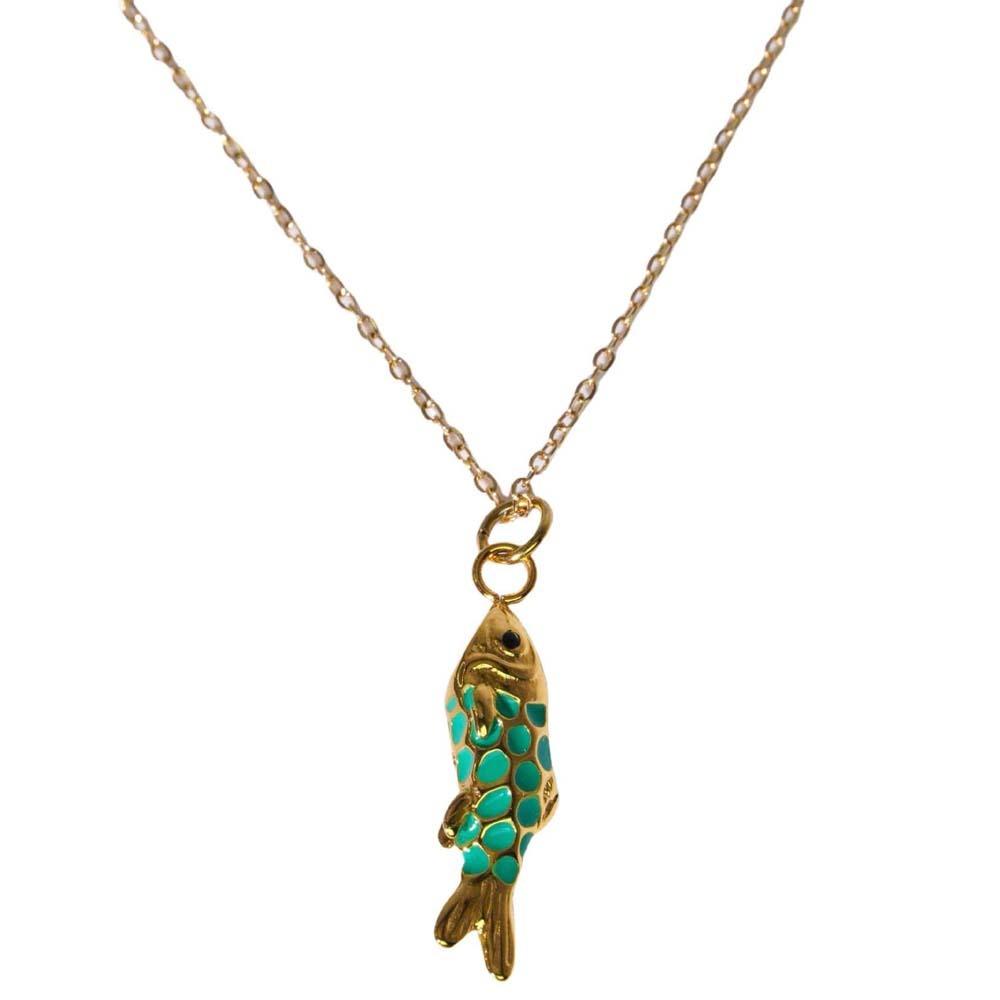 Movable Plated Enamel Fish Choker Ocean Style Enamel Koi Neck Pendant  Accessories