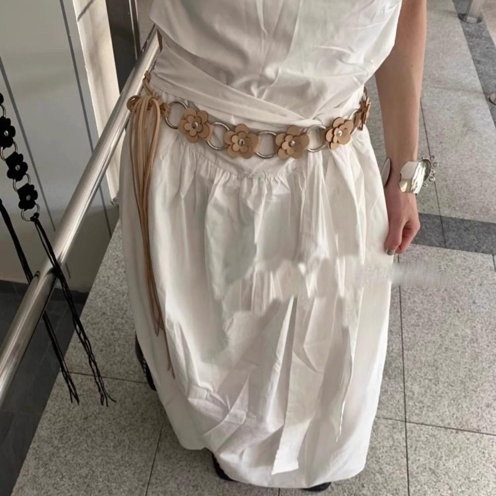Ethnic Women's Belt Floral Dress Jeans Belt Fashionable Leather Waist Rope  Waist Accessories