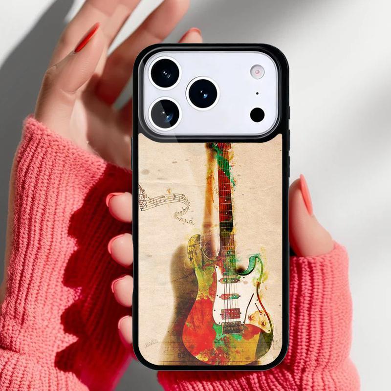 Чехол для телефона Музыкальный инструмент Гитара для iPhone 17 16 15 14 13 Pro Max Задняя крышка для 12 11 Pro Coque