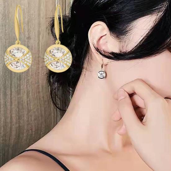 1 пара женских висячих серег с кубическим цирконием, полированные серьги-крючки для выпускного вечера, праздничный подарок на день рождения, висячие серьги, украшения для ушей