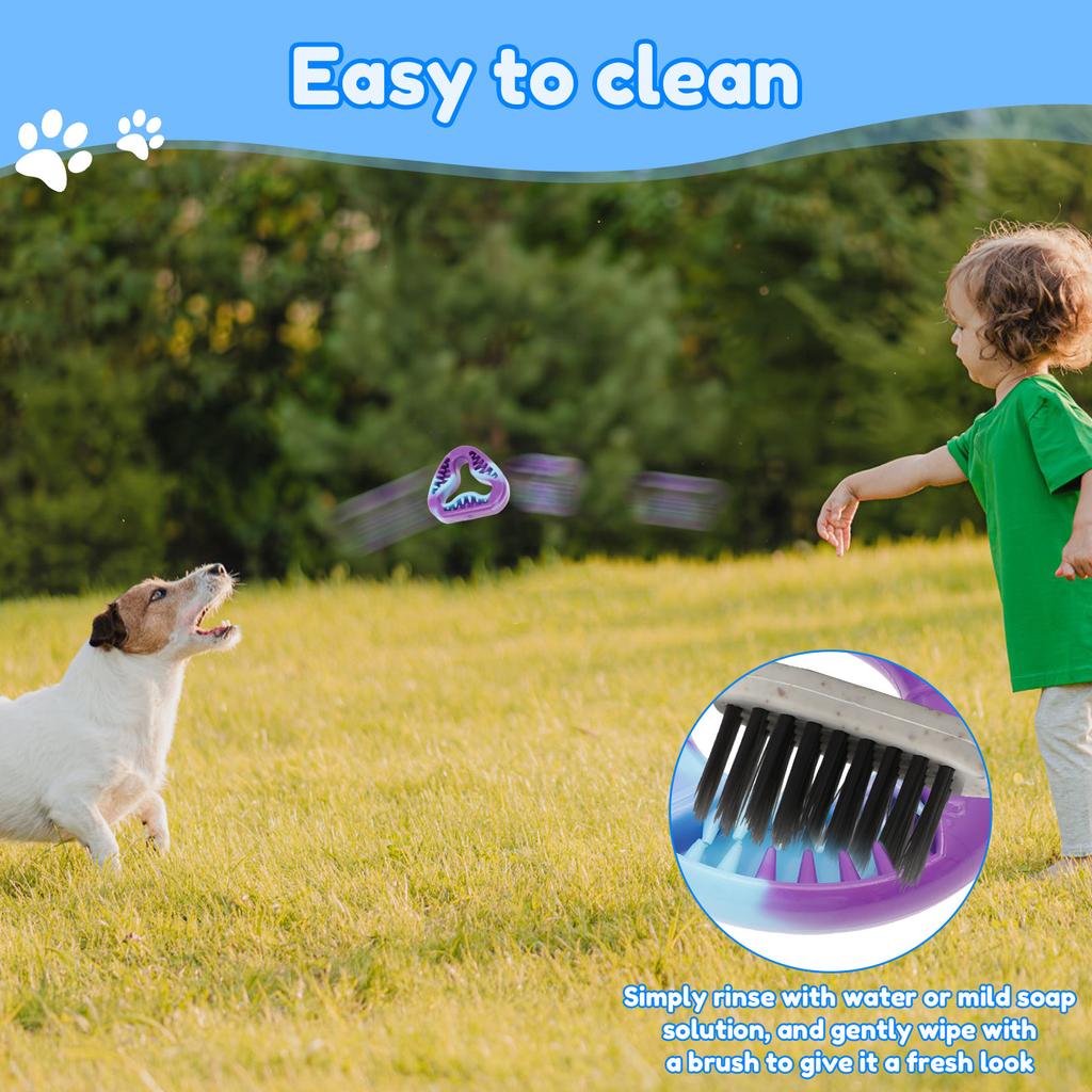 3Pcs Pet Dog Chew Toys Natural TPR Rubber Teeth Cleaning Grinding Non Toxic Toys 3 Shapes for Small Dog Chewing and Training
