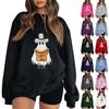 Women's Fashion Casual Long Sleeve Halloween Printed Sweatshirt