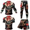 Mens Quick-Dry Moisture-Wicking Stretch Outdoor Sportswear Set 4-Piece Printed Activewear