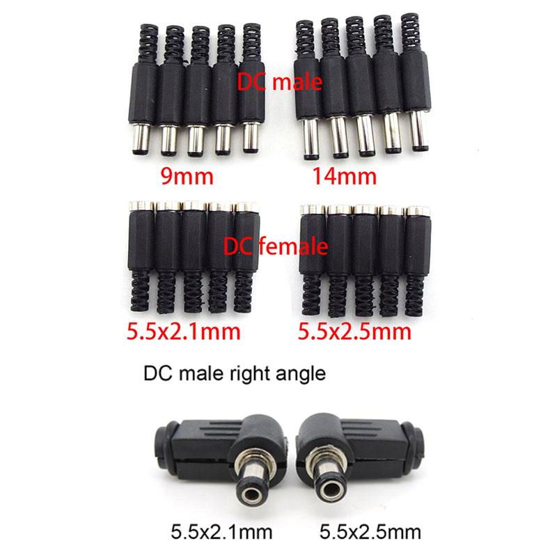 10 шт. DC 025 099 022 гнездовые разъемы 5,5x2,1 мм 5,5*2,5 мм штекер питания Jack гнездо гайка панель монтаж водонепроницаемый чехол под прямым углом