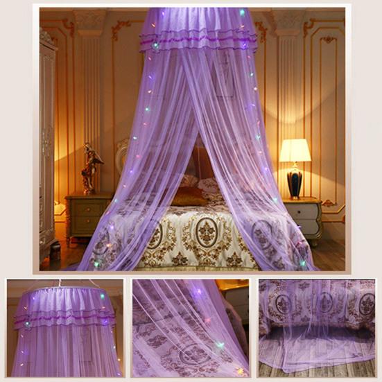 Ruffle Dome Ceiling Mosquito Net Princess Mesh Canopy Dust-proof Bedroom Decor