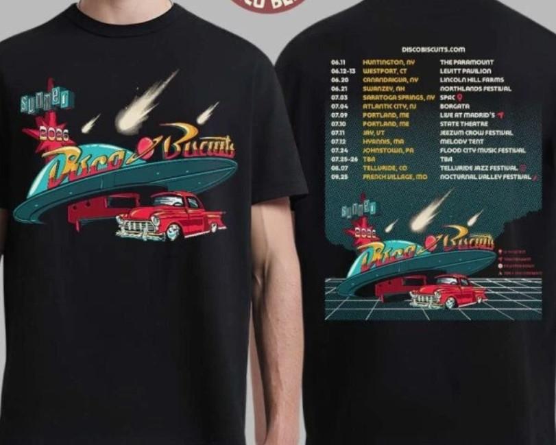 The Disco Biscuits Summer Tour 2026 North America Schedule Dates Two Sided Shirt