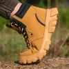 Новые модные защитные рабочие ботинки, высокие водонепроницаемые защитные кожаные ботинки, противоударные и противопрокольные промышленные ботинки