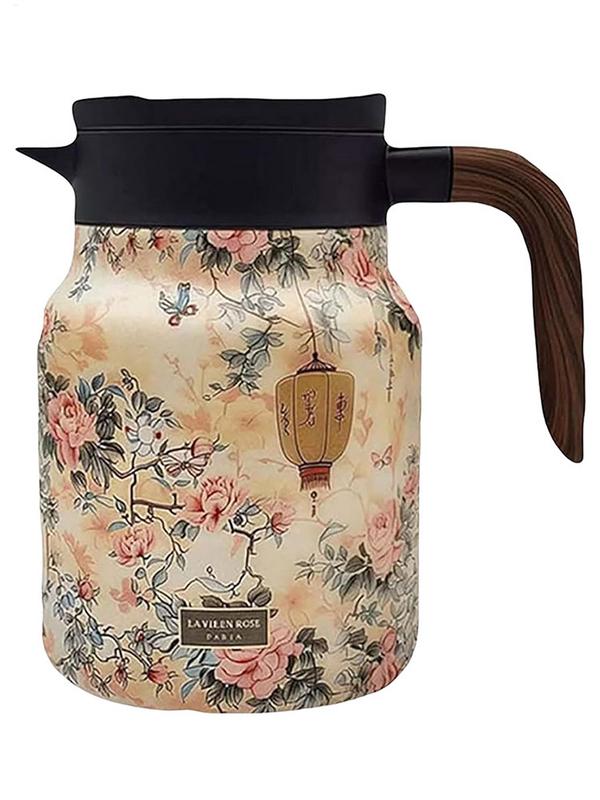 Графин для горячих жидкостей 1000 мл цветочный чайник из нержавеющей стали чайник с изоляцией чайник для заваривания чая для всей семьи