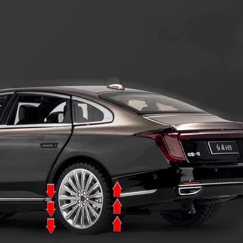 1/24 HONGQI H9 High Simulation Diecast Metal Alfa Модель автомобиля Звук Свет Инерционный механизм Коллекция Детские игрушки Подарки F568