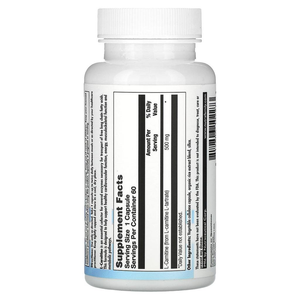 L-Carnitine, 500Mg, 60 Capsules