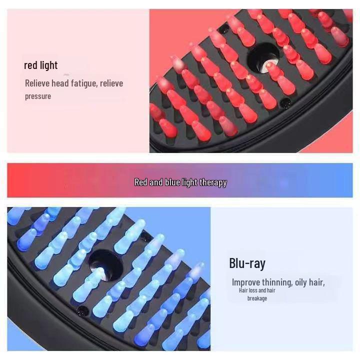 Электрический массажер для кожи головы против выпадения волос со светотерапией
