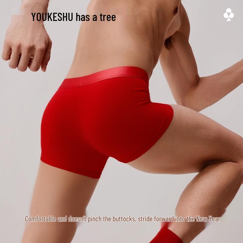 YOUKESHU Мужские красные трусы-боксеры 'Год Лошади'