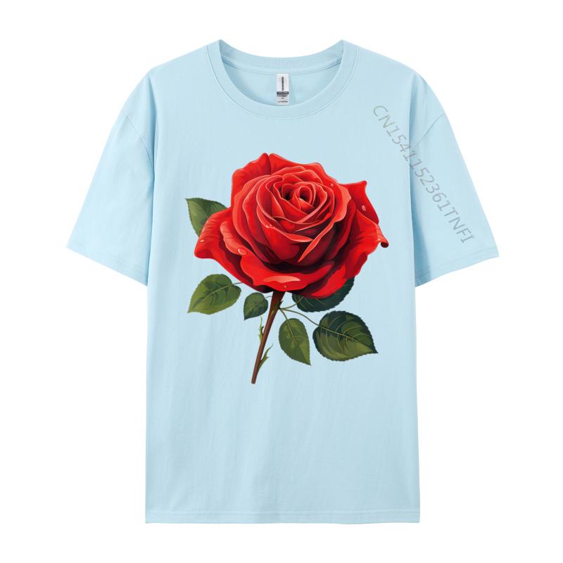 Unisex Clothing Red Rose Tees Birthday Camisa Unisex Retro Funny Camisa Unisexs TShirts Funny Tops Tees Top Quality