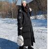 Down Padded Jacket Women's Winter Thicker Korean Version Loose Over The Knee Hooded Padded Jacket Cargo Coat