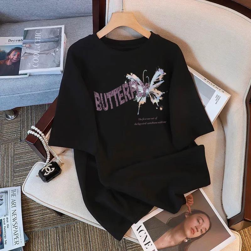 2025Принт Короткий рукав Большой размер Женская футболка с коротким рукавом Летняя Свободная Женская футболка Высокое качество Узор с буквами CCXX208