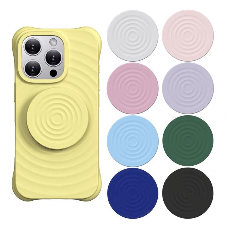 Magnetic Foldable Phone Stand With Air Cushion Support IPhone 17 Pro Max - Slim Silicone Desktop Holder In Multiple Colors