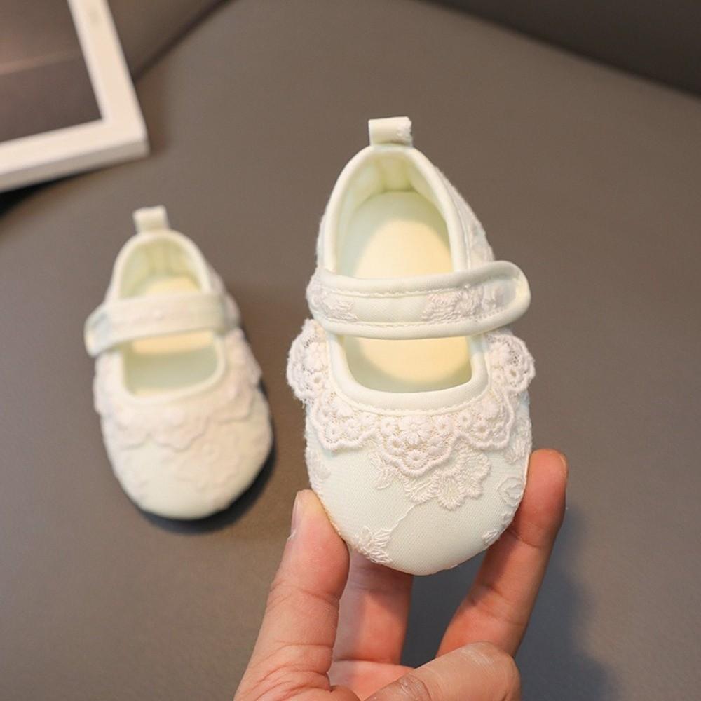 White Color Princess Shoes Non-Slip Sole Rubber Sole Shoes New Toddler Shoes for 0-15 Month