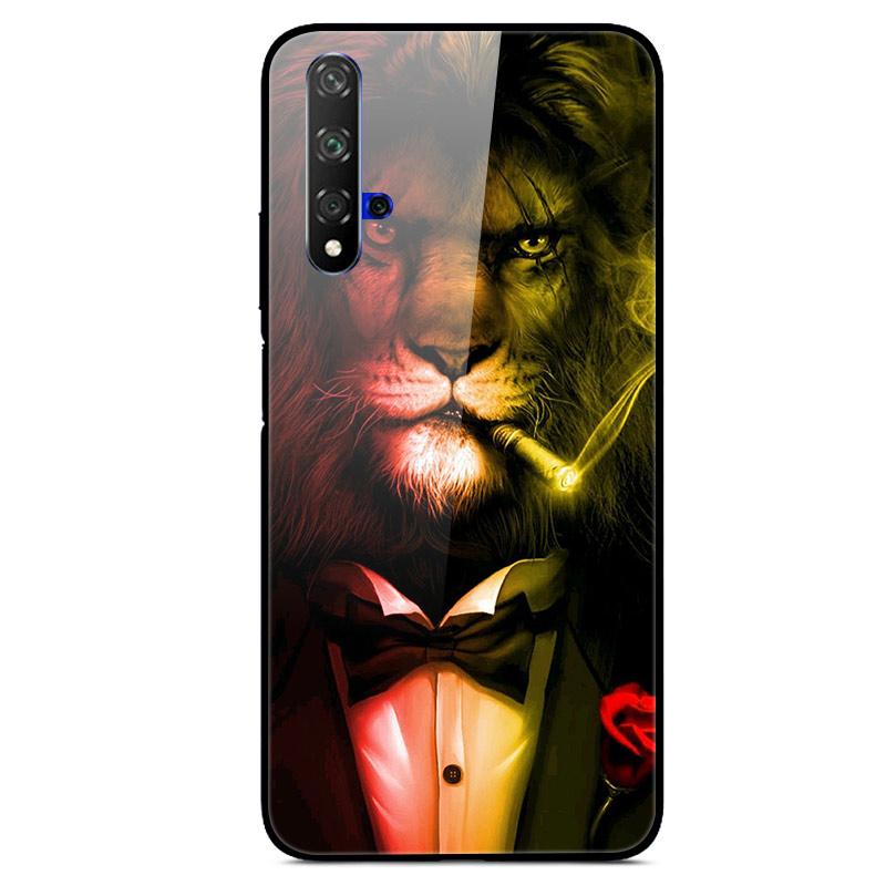 For Huawei Nova 5T Case Tempered Glass Cover 3D Cat Printing Case For Huawei Nova 5T 2019 5 T Phone Case For Huawei Nova5T Cover