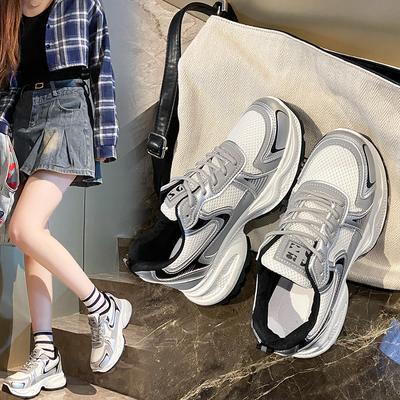 Высокое качество 2025 весна и лето новая мода увеличивающие рост дышащие на толстой подошве папины кроссовки женские спортивные туфли повседневные женские туфли