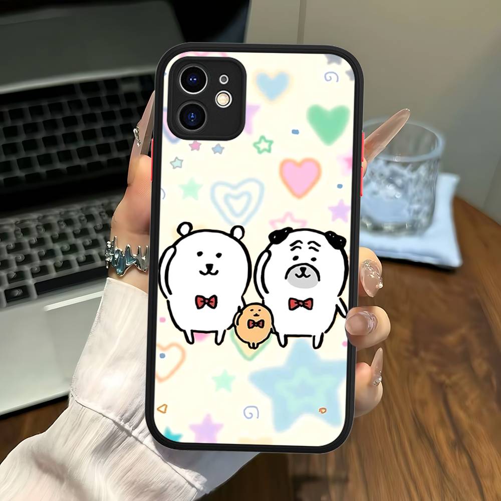 Popular Cute J-Joke B-Bear For IPhone 15 16 Pro Max 11 12 13 14 XS XR X Plus 16E Matte Translucent Phone Cover
