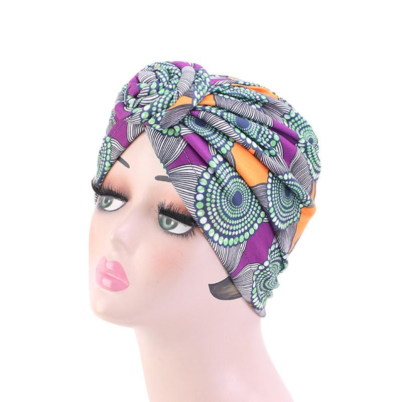 Модная шляпа African Wind Baotou Cap Vortex Knotted Turban Hat Chemo Cap Muslim Hat
