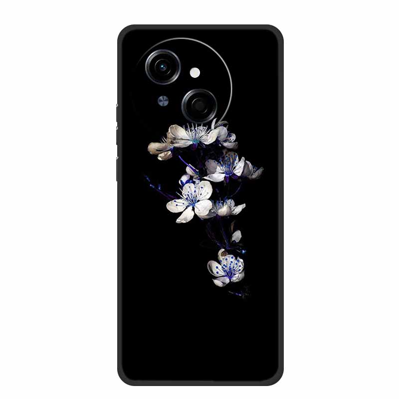 Чехол For Tecno Spark 40C Чехол Spark40C Мультяшный Кот Черный ТПУ Силикон Мягкий Чехол для Телефона Для Tecno Spark 40C 40 C Задняя Крышка Чехол