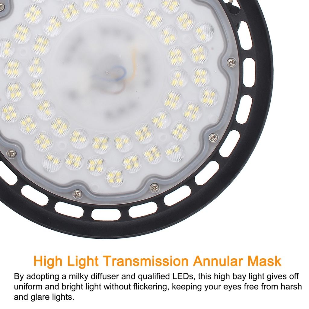 Светодиодный светильник типа НЛО для высоких пролетов 6000лм 6500К Холодный белый Промышленное Коммерческое Освещение для Склада Мастерской 100Вт/150Вт/200Вт AC220В