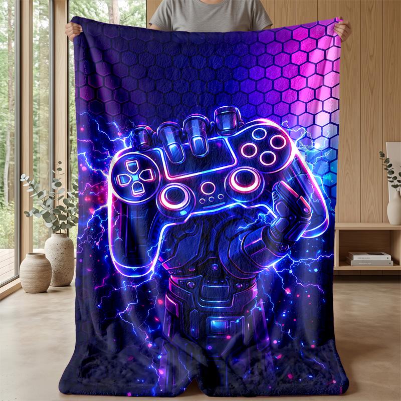 Robotic Hand Holding Game Controller Theme blanket Lightweight Warm Flannel Blanket Decorative Throw Blanket for Home Decoration