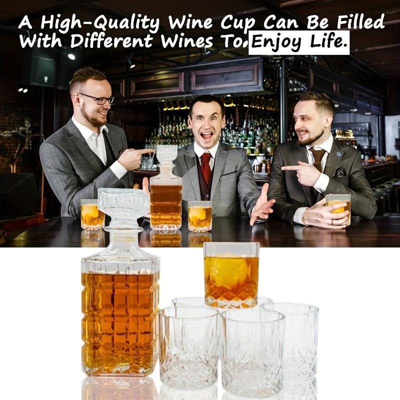 3/6 шт. набор графинов для вина, бокалы с двойными стенками для виски, бренди, шотландского бурбона, водки, идеальный подарок для мужчин, кухонные принадлежности, принадлежности для бара