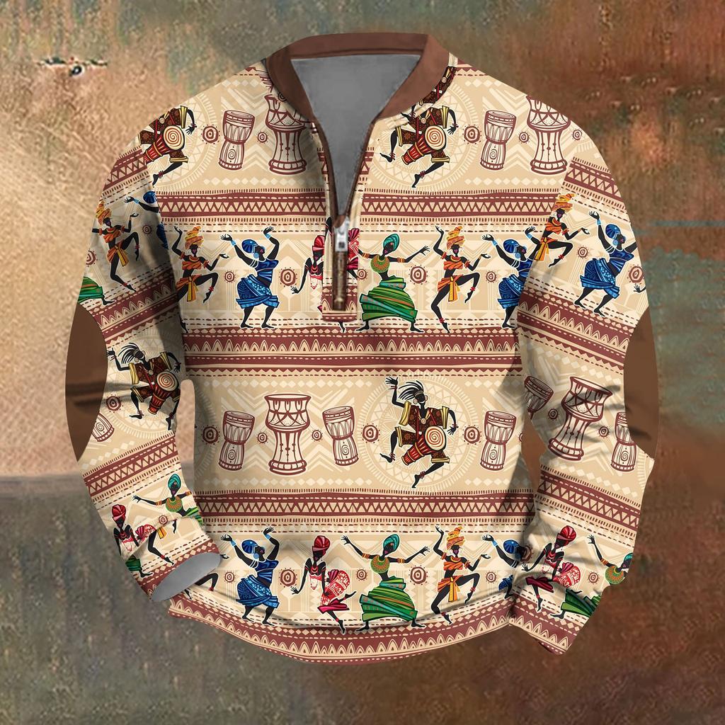 Мужская повседневная толстовка в стиле ретро с градиентным принтом