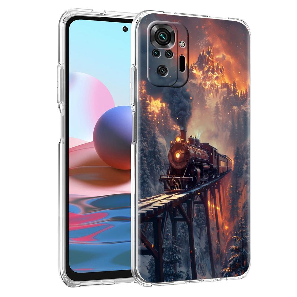 Train Phone Case Cover for Redmi Note 10 11 11T 7 8 8T 9 K40 Gaming 9A 9C Pro Plus Transparent Soft Shell Capas Coque Bags TPU