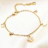 Ins Style Fashion Titanium Steel All-Match Heart Hollow Shell 16 5cm Bracelet for Women