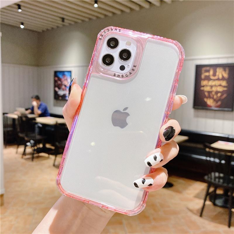 Противоударный прозрачный чехол для телефона Iphone 14 13 11 12 Pro Max Xs X Xr Max 14plus ярких цветов, прозрачная мягкая задняя крышка из ТПУ