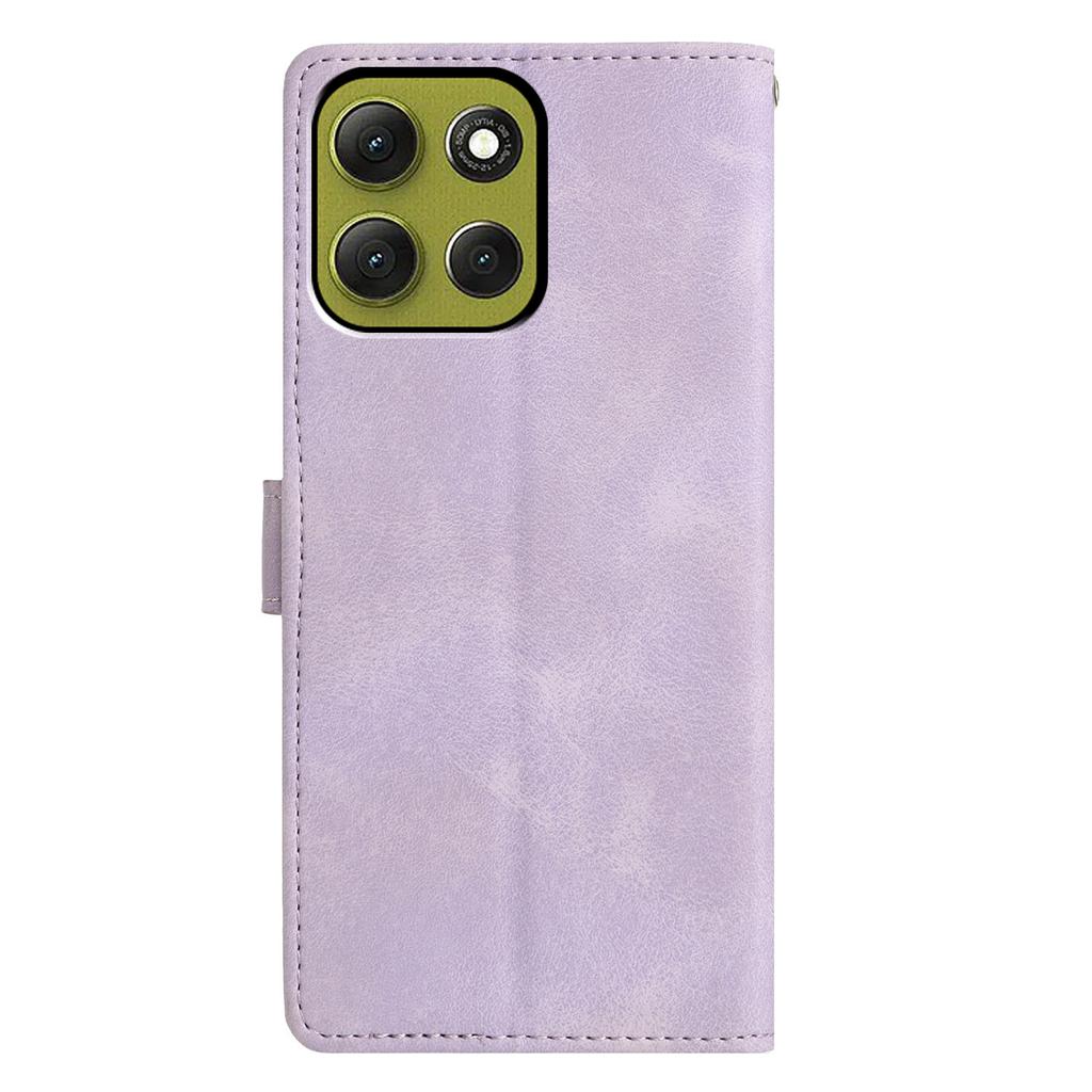 For Motorola Moto G86 5G Case Wallet Stand Imprinted Triangle Pattern Leather Phone Flip Cover