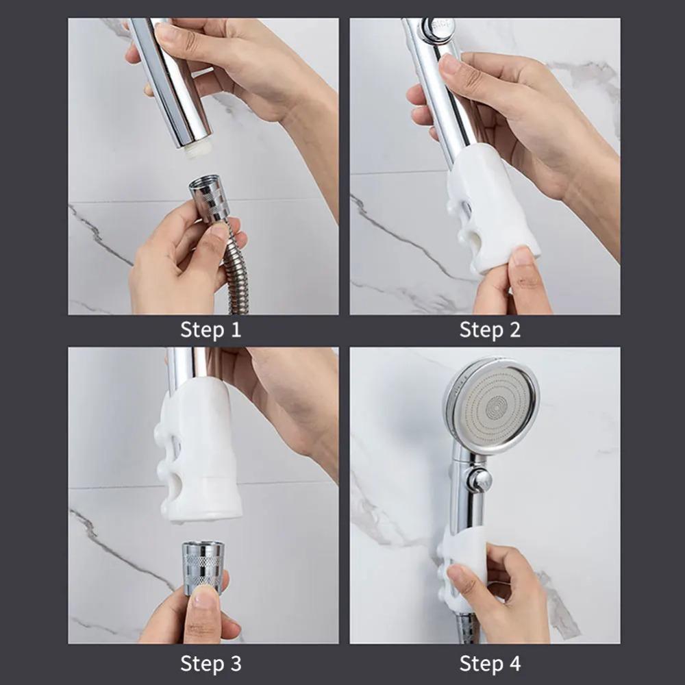 3pcs Movable Shower Head Holder with Suction Cup Adjustable Reusable Silicone Punch-free Shower Holder Bathroom Hooks Accessorie