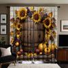 2 шт. HD тыква-бочка в виде подсолнуха, декоративная занавеска, желтая завязка, цифровая печать, занавеска для украшения дома, стиль Декабрь