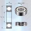 Motoforti 5pcs 626ZZ 6x19x6mm Double Metal Shield Single Row Deep Groove Ball Bearings Silver Tone