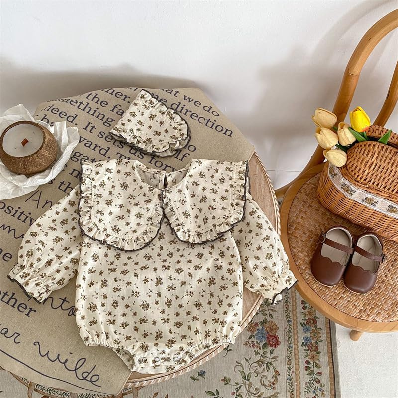 Ruffled Collar Floral Size 80 [Sick Kids] Romper, Baby,