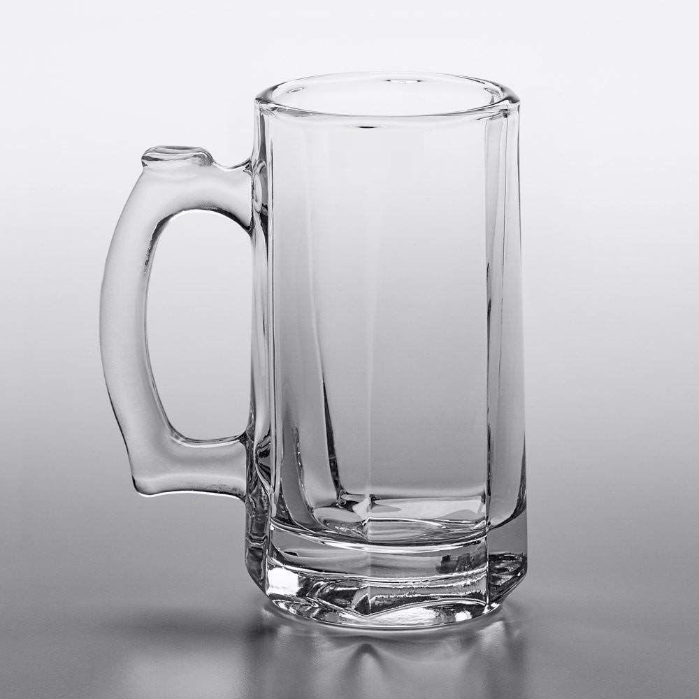 Crystal Beer Mugs Set of 12 with Strong Handle Transparent - 400ml- (Premium Fancy Beer Mug for Husband)