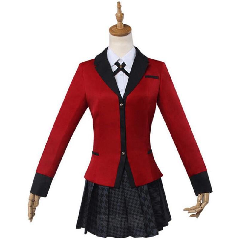 Kakegurui Jabami Yumeko Косплэй костюм на Хэллоуин Саяка аниме школьница плиссированная юбка униформа полный комплект