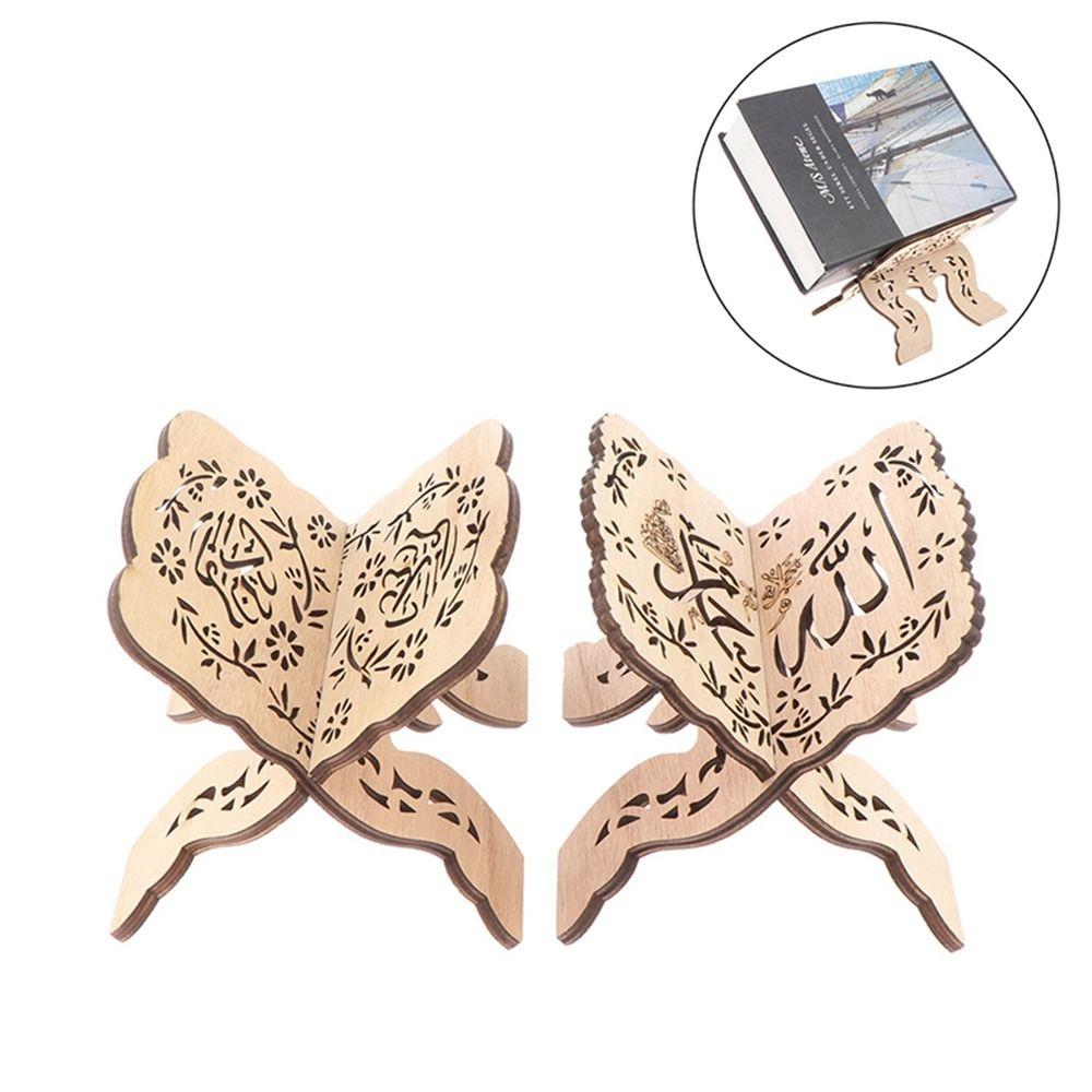 Foldable Carved Ramadan Quran Eid Al-Fitr Book Shelf Home Decoration Book Stand Display Stand