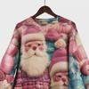 Женский свитер большого размера с 3D-принтом Санта-Клауса и уродливым рождественским принтом