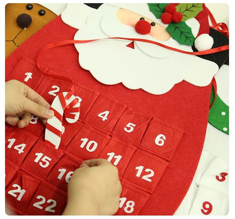1 шт. Рождественский старик Снежный человек олень календарь Адвент обратный отсчет календарь висит кулон украшения для дома