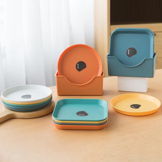 Durable Fruit Plate Multi-purpose Food Grade Colorfast Spit Bone Dish with Storage Holder