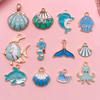 Cute Cartoon Oil Drop Dolphin & Octopus Alloy Pendant for DIY Bracelet Necklace with Accessories