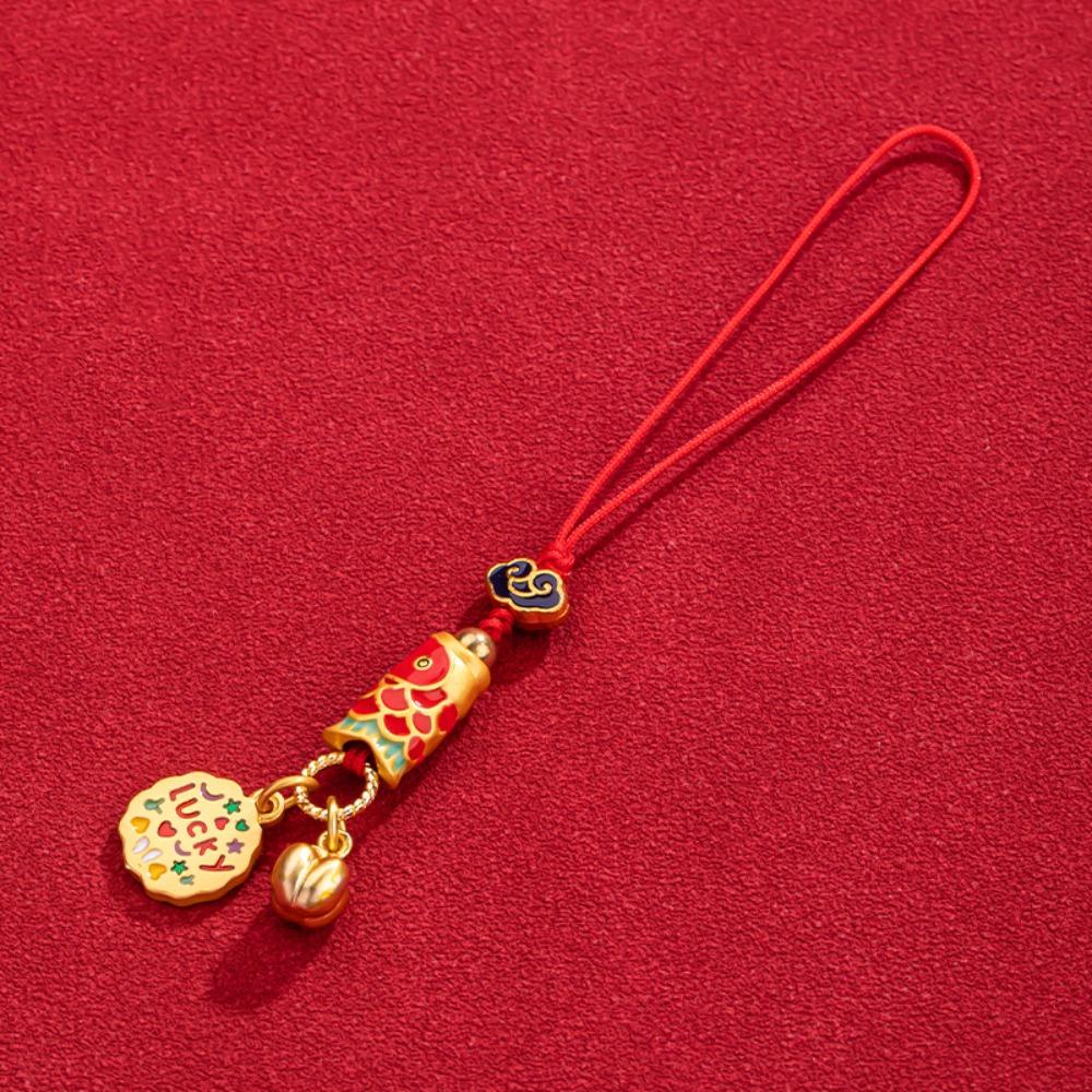 Enamel Lucky Keychain Gourd Key Chain Strap Personality Koi Carp Car Keys Charms  Decoration
