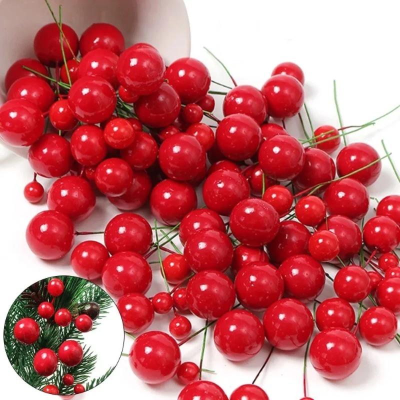 50/100 шт. Рождественское украшение Ягода Украшение на рождественскую елку для декора дома, комнаты Рождество Новый год 2025 DIY подарок Аксессуары для венка