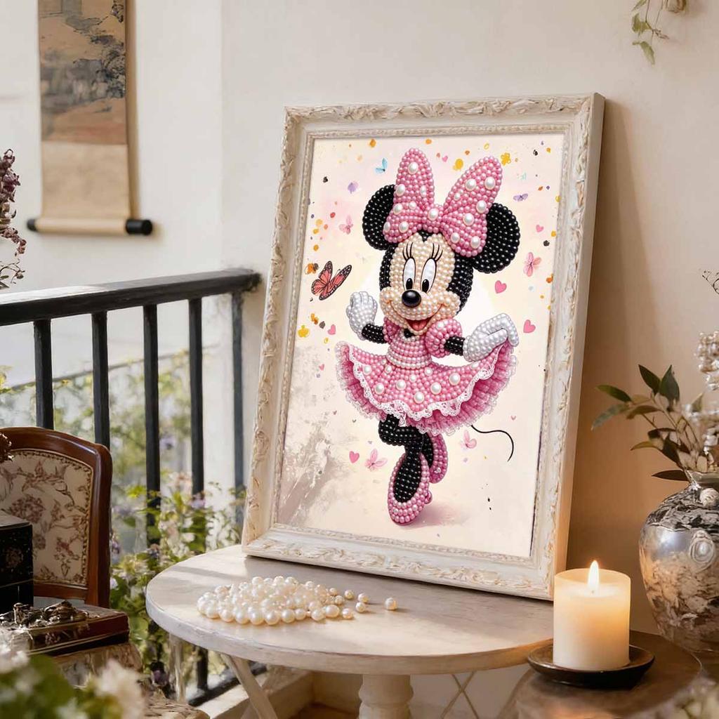 Disney Жемчужная живопись Минни Арт Набор для жемчужной живописи Жемчужное искусство Настенный декор Ручная работа Подарок Декор для дома или офиса